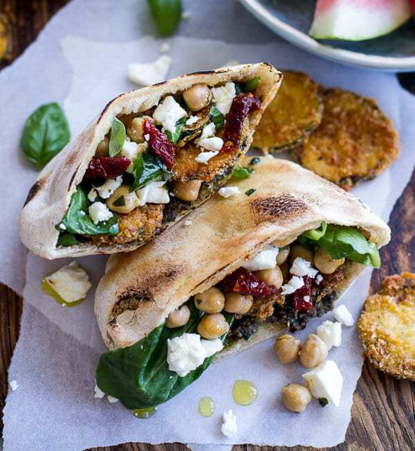 Greek-Olive-Pesto-and-Fried-Zucchini-Grilled-Pitas-w-Marinated-Feta-+-Garbanzo-Beans.-15